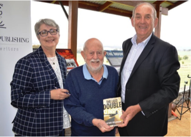 Mayor Bill West Peter Yeldham author of ‘The Last Double Sunrise’ and For Pity Sake Publishing Principal Jen McDonald